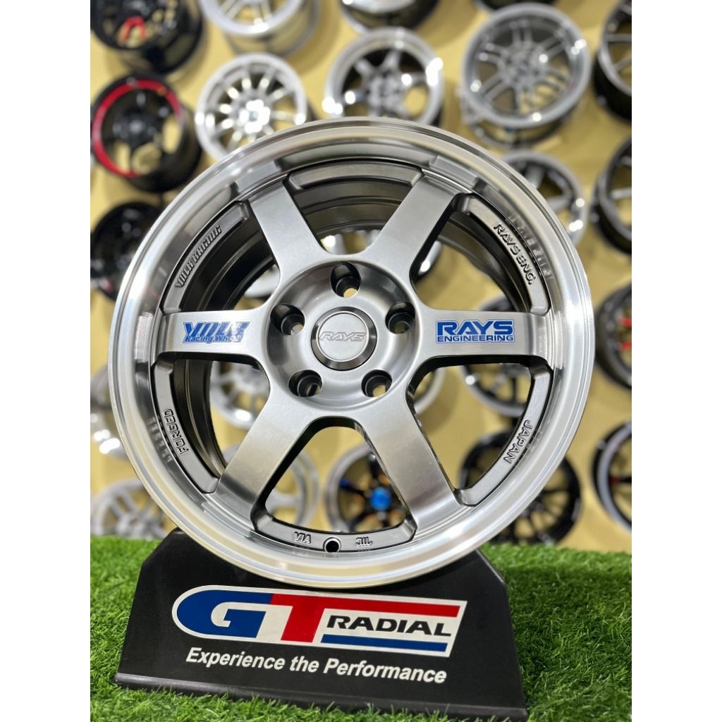 velg te37 r16 hyper black lip polish pcd 5x114 kondisi baru