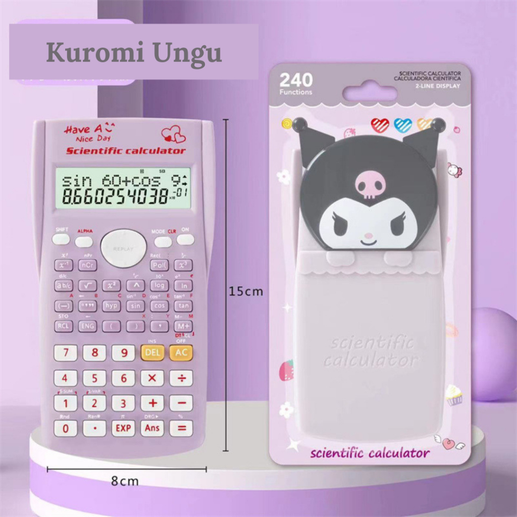 

CALCULATOR - KALKULATOR SCIENTIFIC - SEKOLAH - ILMIAH KARAKTER KUROMI HELLO KITTY DAN DORAEMON