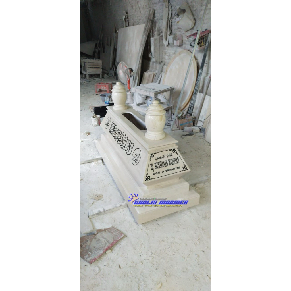 Kijing Makam Pusara Full Batu Marmer Putih