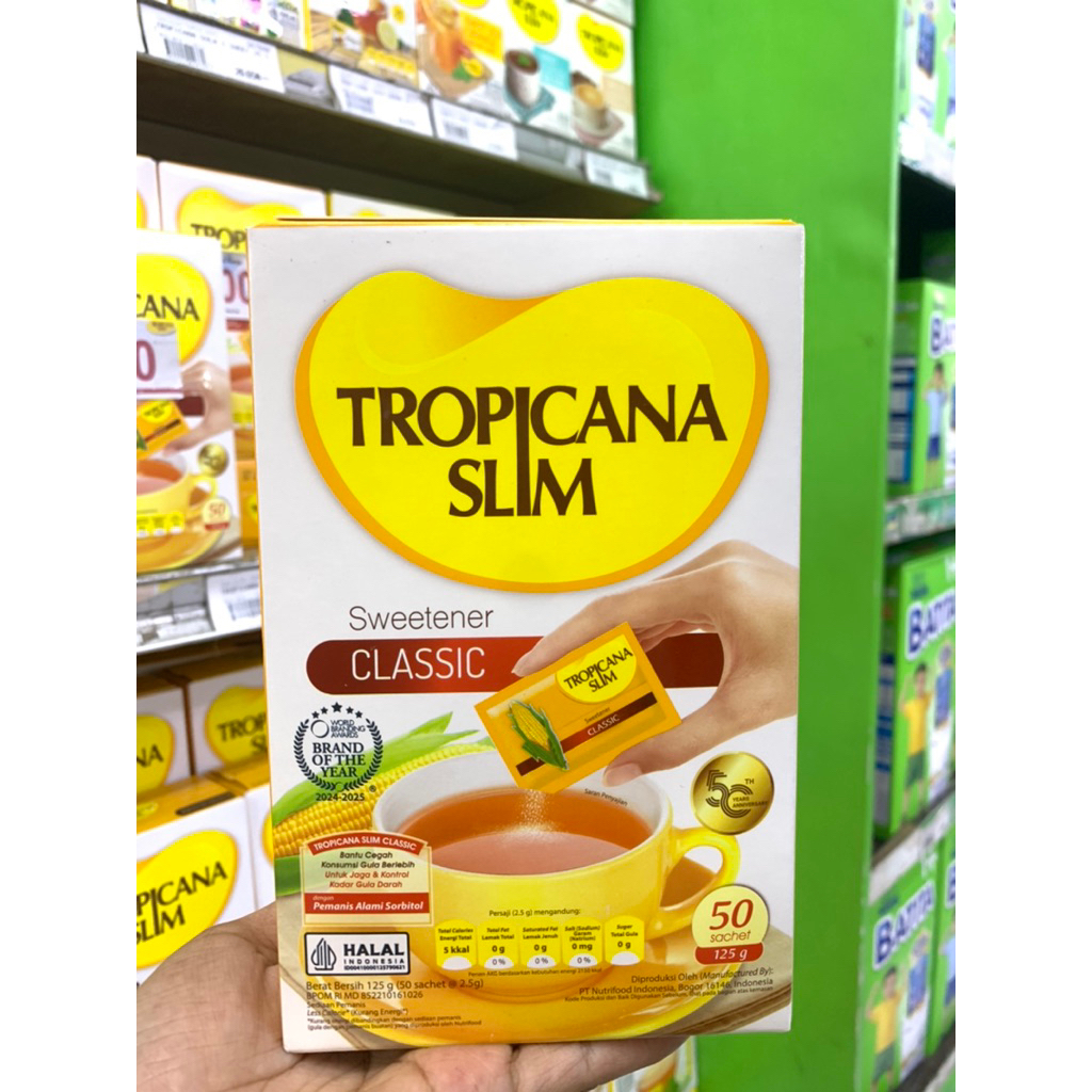 

Tropicana Slim Sweetener Classic 50’Sachet - For Food & Drink - Sugar Free