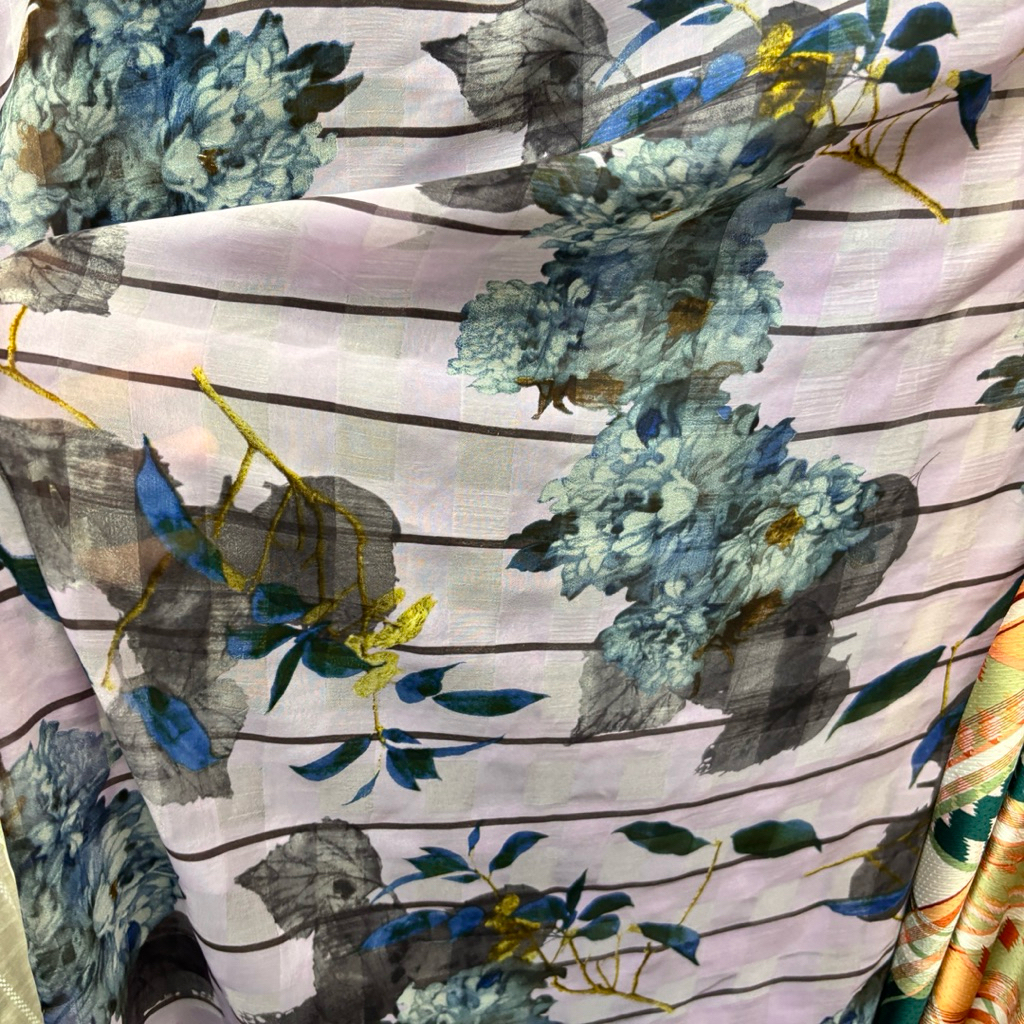 Kain Sifon Sutra Motif Bunga Garis – Bahan Premium Lembut & Transparan Elegan lq
