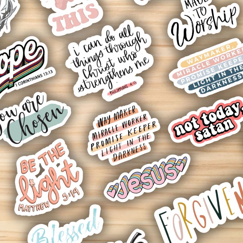 

Sticker Vinyl Pack Made To Worship | Stiker Quotes Rohani Kristen Waterproof 13 Pcs