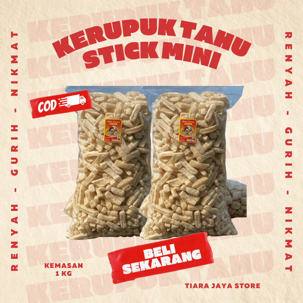 

1 Kg Kerupuk Rambak Tahu Stik Mini Rasa Terasi Bawang Original Renyah Gurih Snack Camilan Nusantara