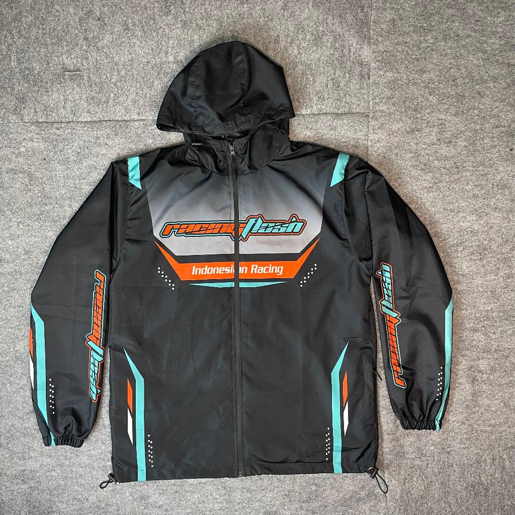 JAKET RACING BAHAN PARASUT/JAKET RACING FLASH BAHAN PARASUT