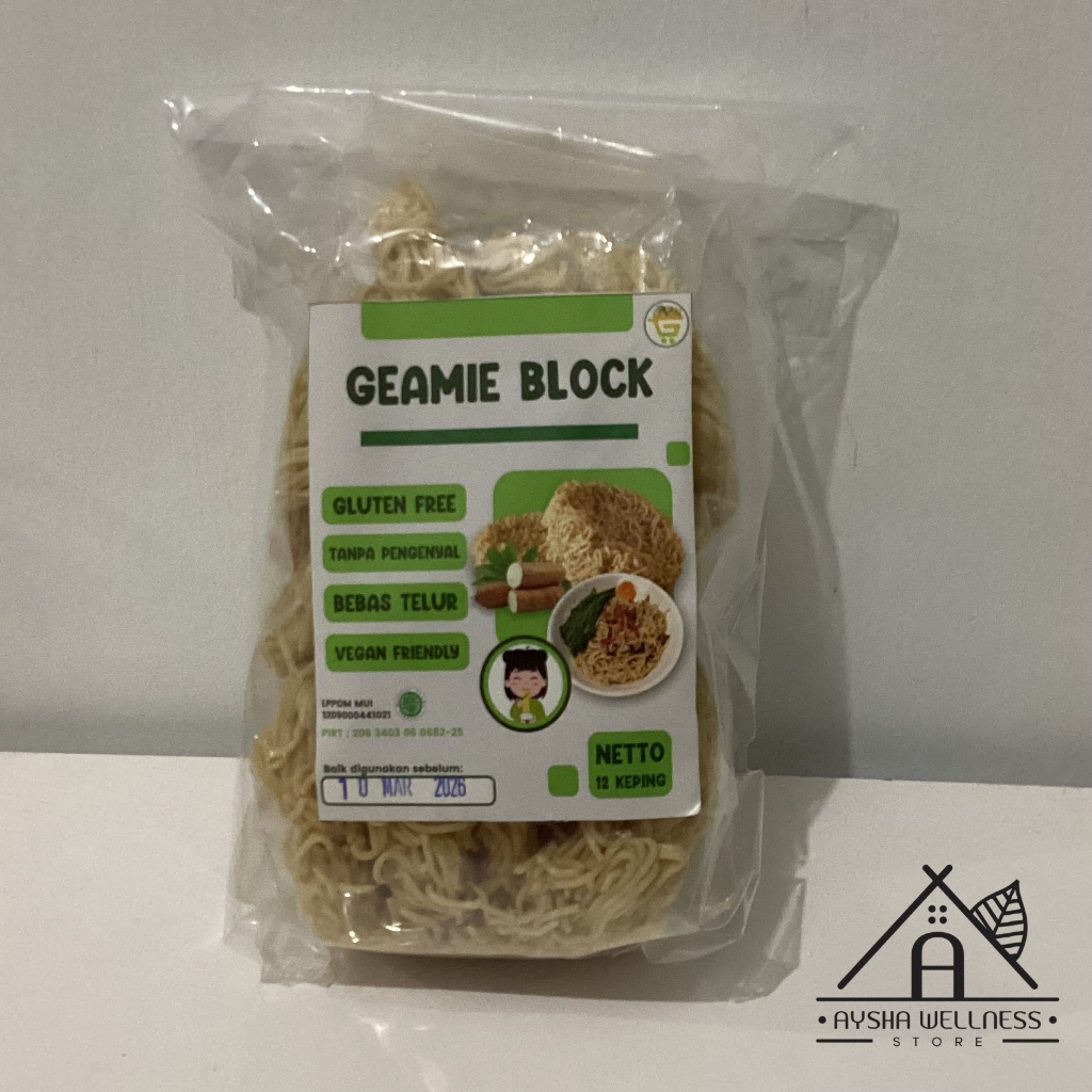 

￼Mie Block Gluten Free Geamie Tanpa Bumbu isi 12 keping