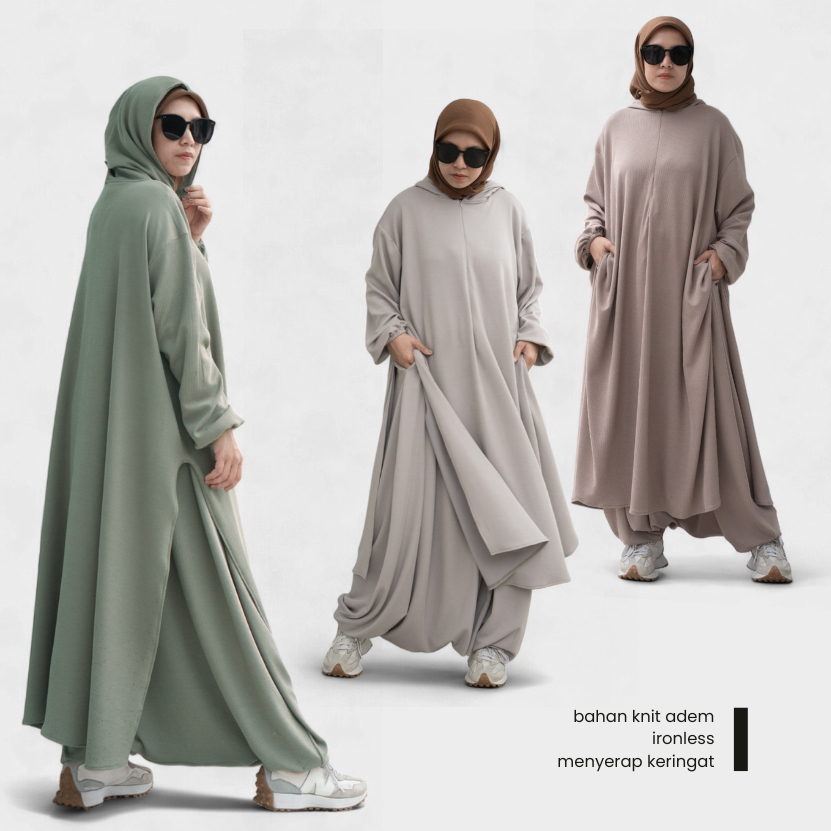 LEILA SET SPORTY KNITTED PREMIUM/BAJU OLAHRAGA MUSLIM
