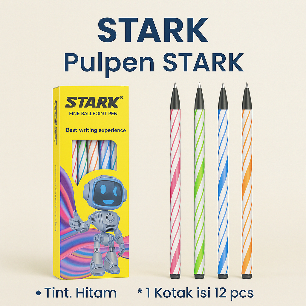 

Pulpen Stark Tinta Hitam Isi 12 Pcs Pulpen Gel