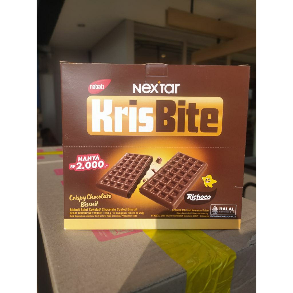

Nextar krisbite cokelat 25g (10pcs)/ Biscuit waffle / waffle coklat /