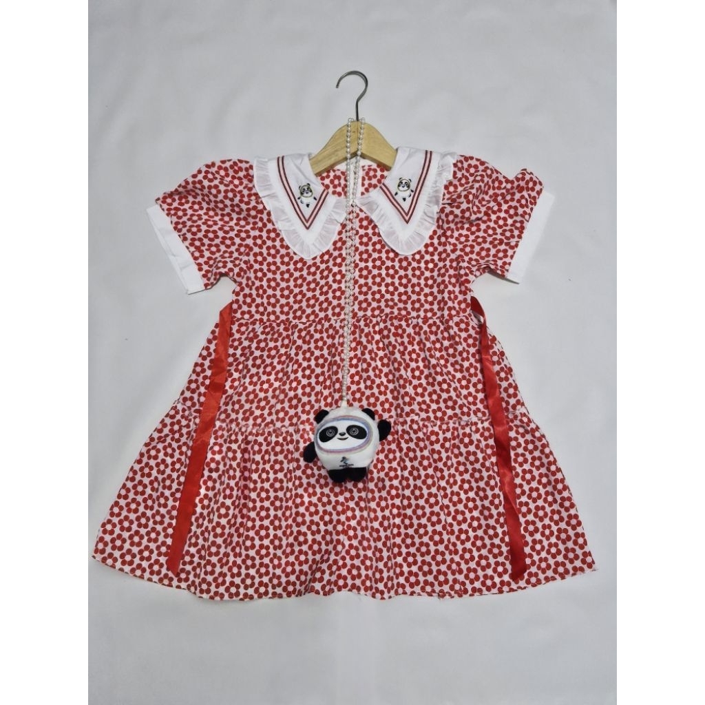 Dress motif pendek anak cewek perempuan import bangkok dress bunga dress premium