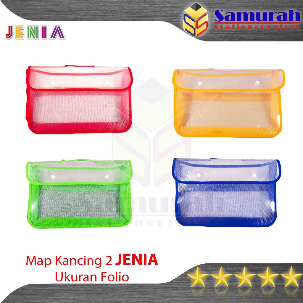 

Map Plastik Kancing 2 JENIA Jaring Folio/ Zipper School Bag F4 / Map Tenteng Dokumen Untuk keperluan Kantor & Sekolah