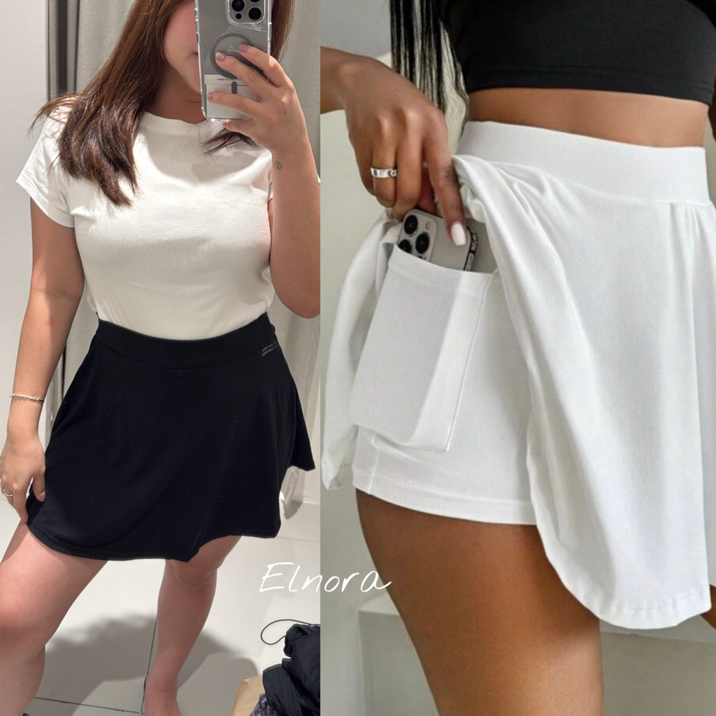 Skort Rok Celana Olahraga 401 Wanita Model Payung/Rok Olahraga Senam Lari Golf Tenis Sport