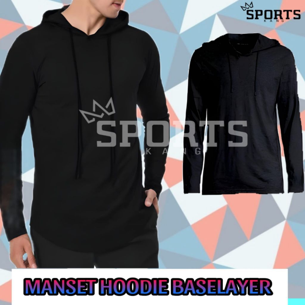 jersey/baju hoodie baselayer, manset kupluk, manset mancing