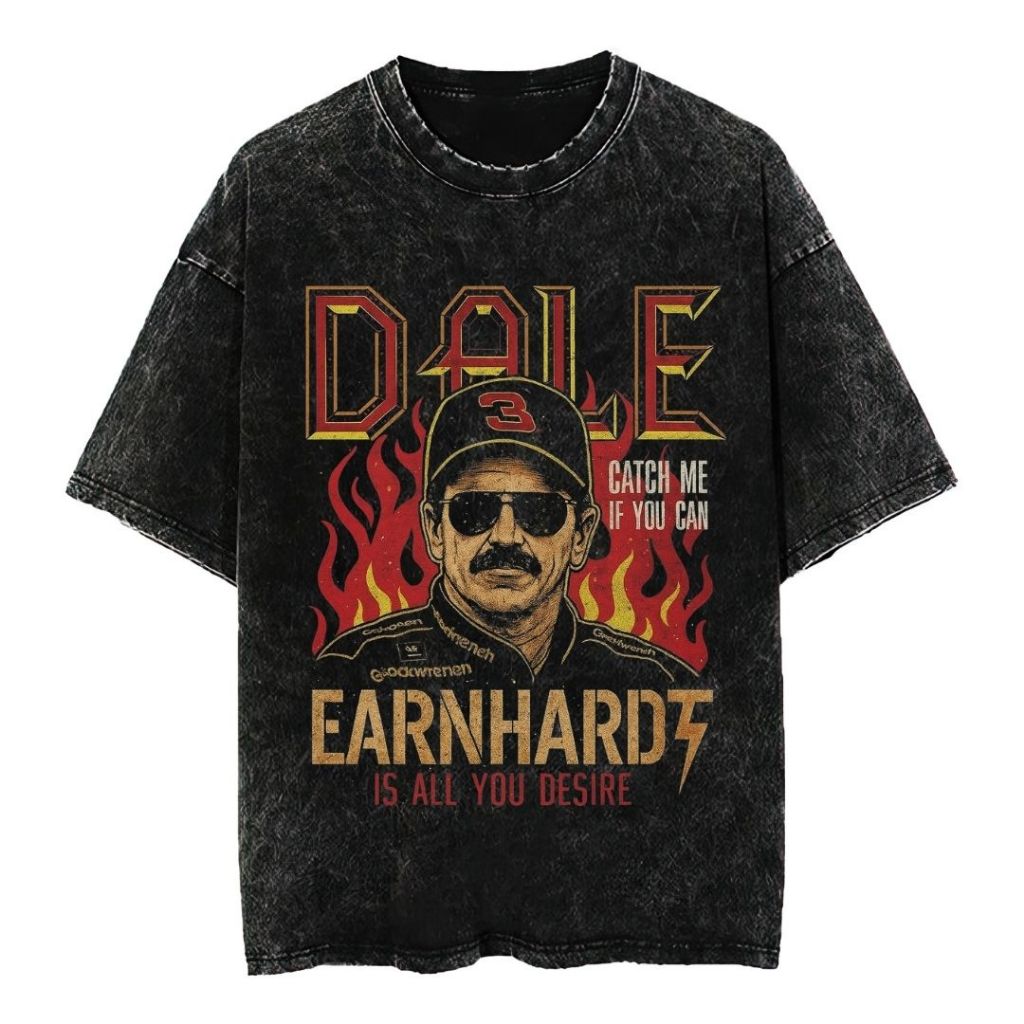 Psycho Crucify "Dale Earnhardt" Oversized T-Shirt | Stone Wash | Kaos Oversize | Vintage | Atasan | 