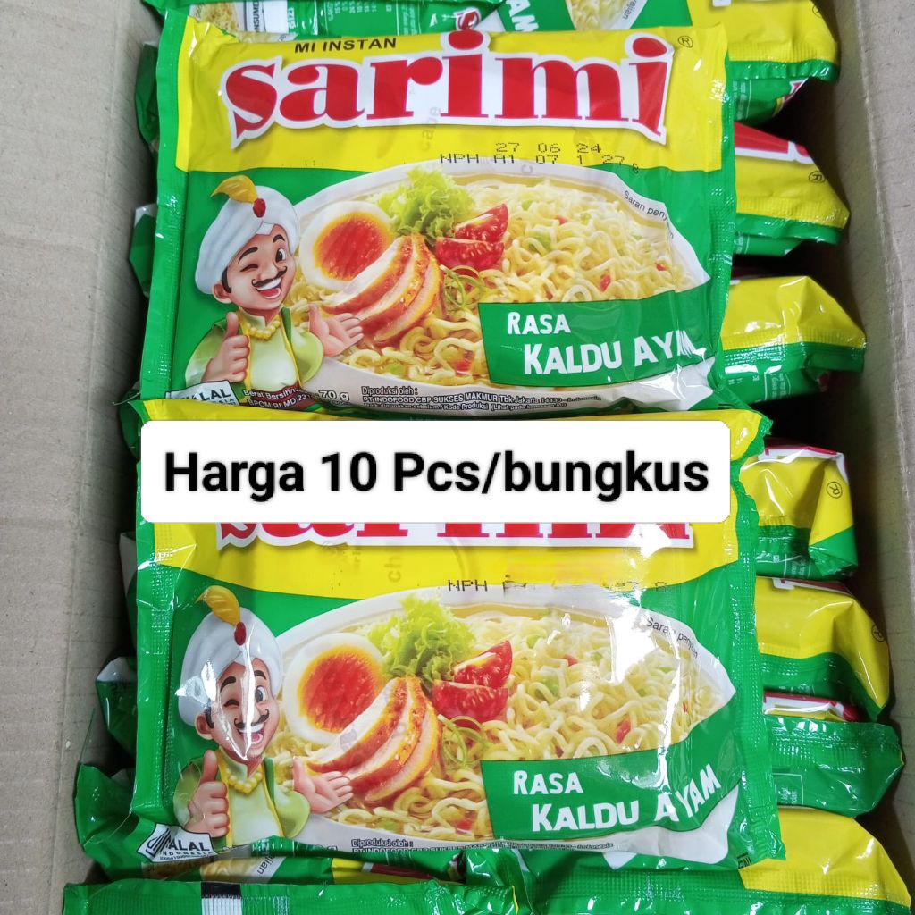 

MIE SARIMI - Harga 10 pcs/bungkus Mie Sarimi Kaldu Ayam @70gr