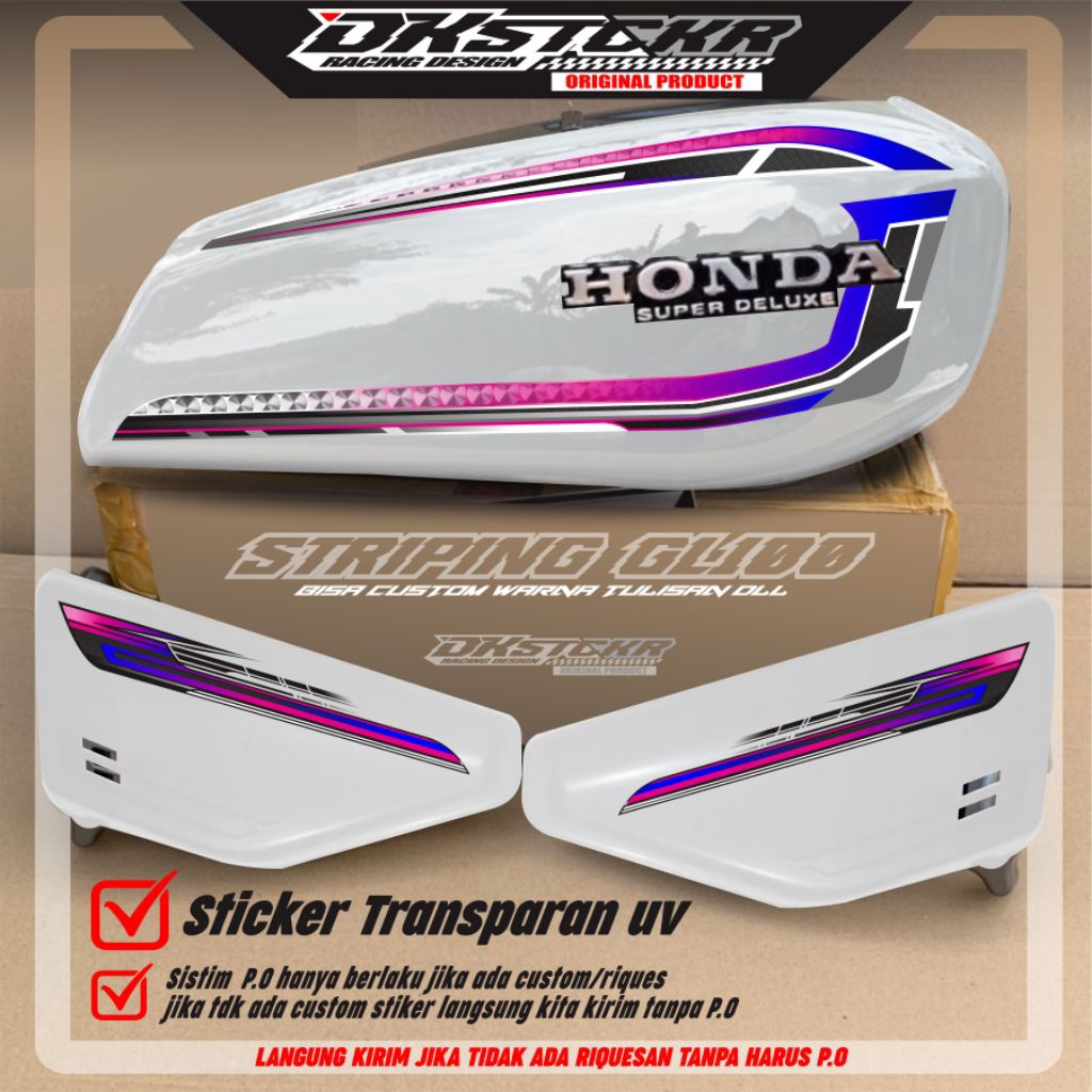 STRIPING GL 100 - STRIPING GL 100 CUSTOM - STRIPING GL 100 TRANSPARAN - STRIPING GL 100 BIRU MERAH U