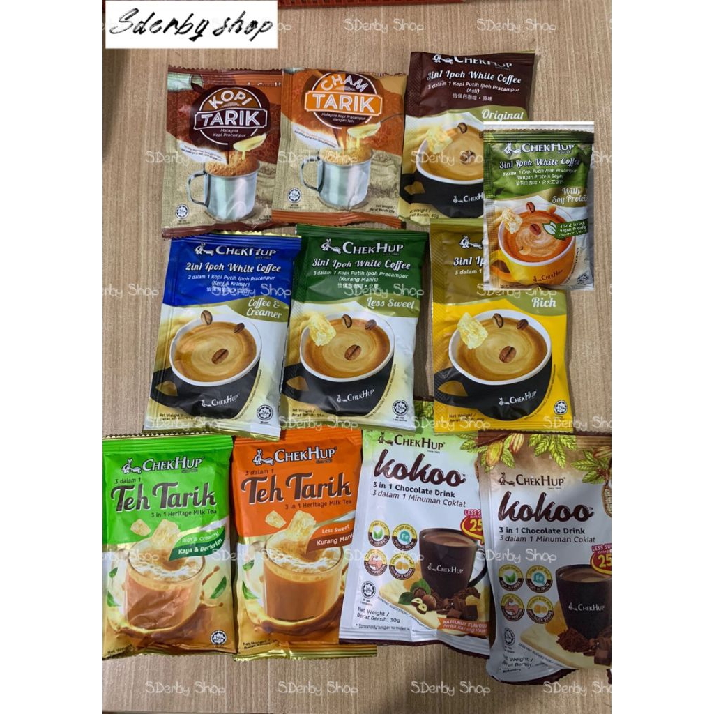 

Chek Hup White Coffee Cham Kopi Tarik Koko Ecer 1 Sachet