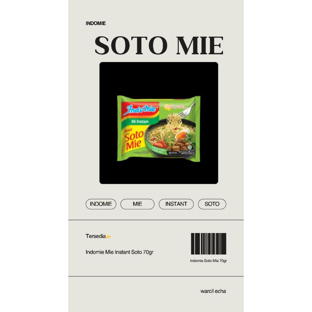 

INDOMIE INSTANT SOTO MIE 70gr
