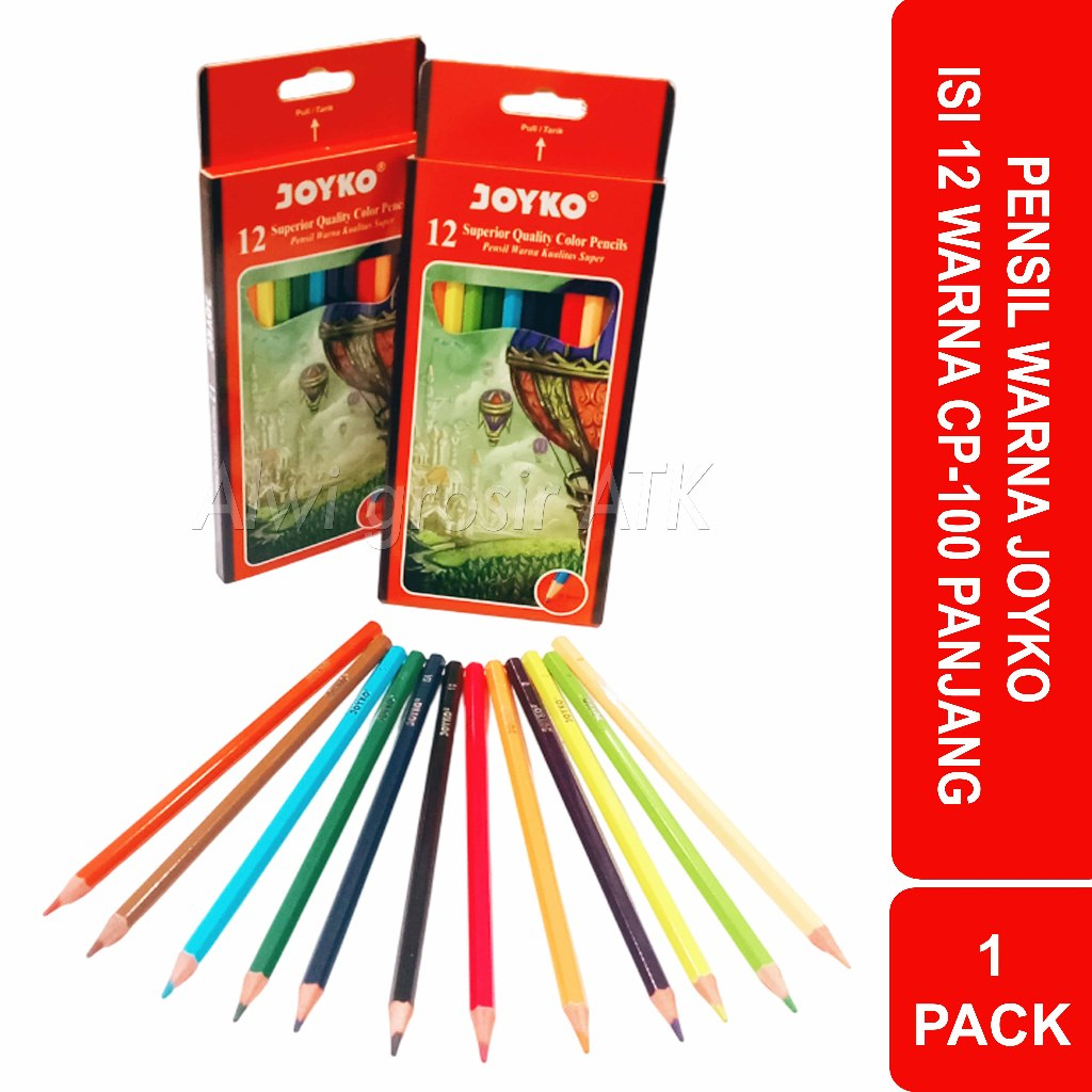 

Pensil Warna Joyko CP -100 | 1 pack isi 12 warna ( Panjang )