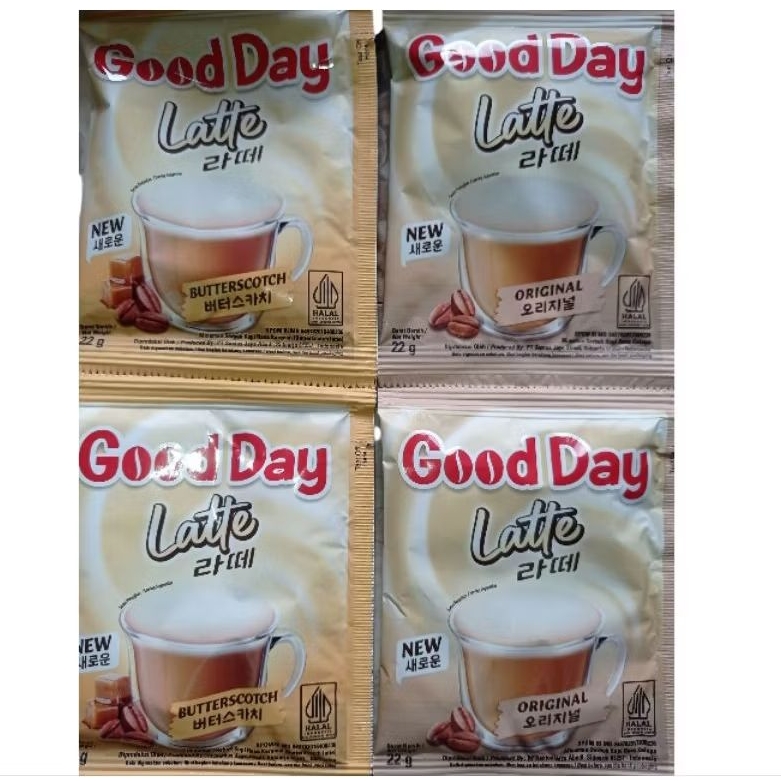 

New Good Day Latte 1 Sachet 22gram Butterscoth Dan Original-Coffee-Kopi Instan