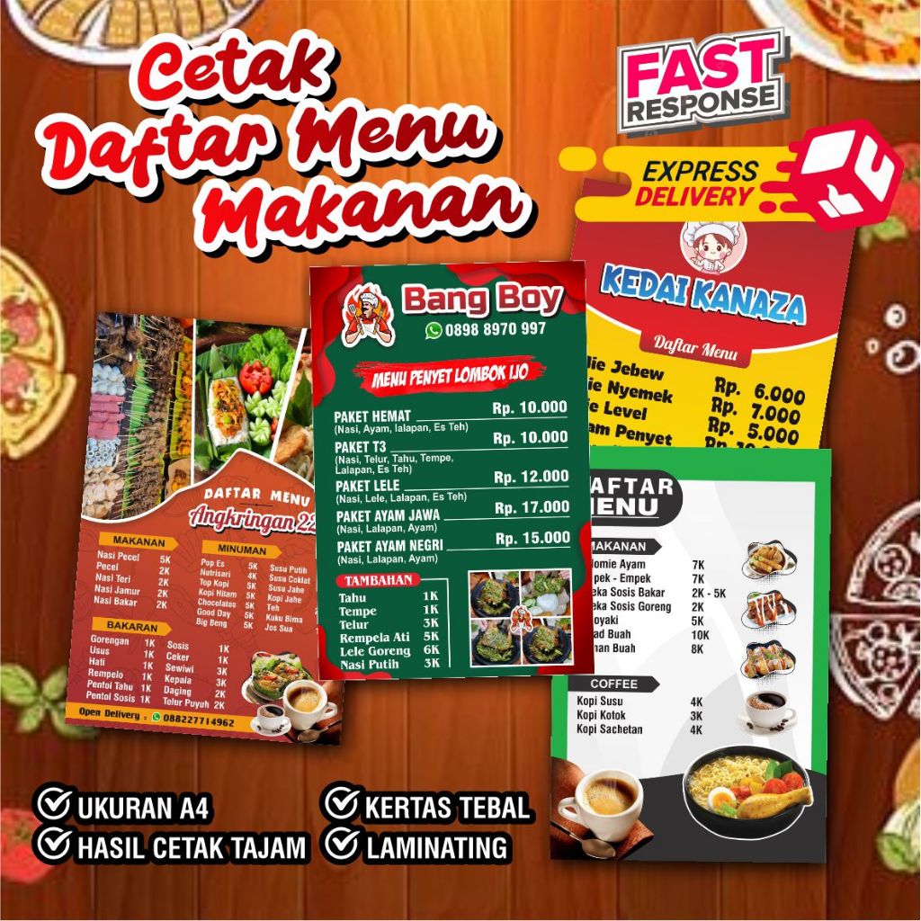 

DAFTAR MENU CETAK DAFTAR MENU MAKANAN DESAIN KEKINIAN
