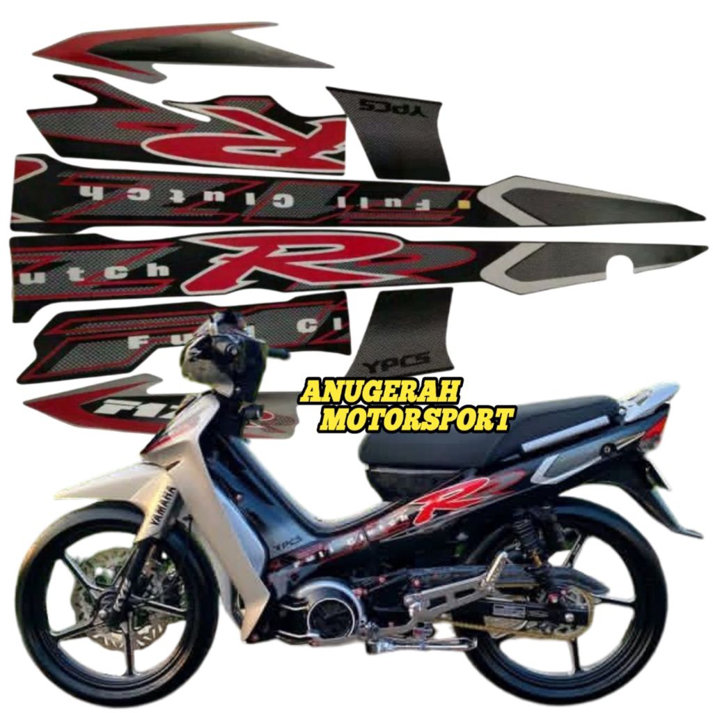 striping sticker lis fiz r full clutch 2001 silver hitam grafis merah f1zr fizr