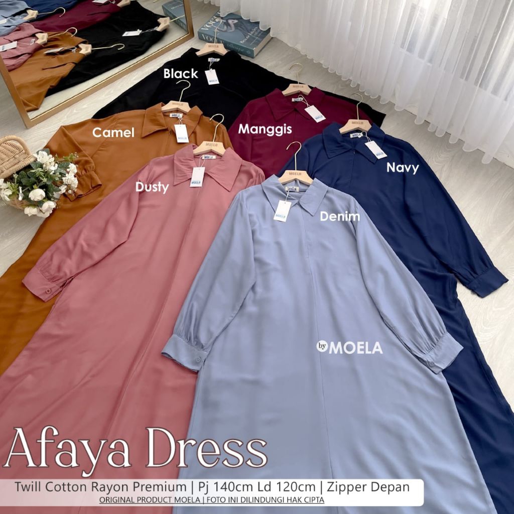 AFAYA GAMIS POLOS KATUN RAYON PREMIUM by MOELA