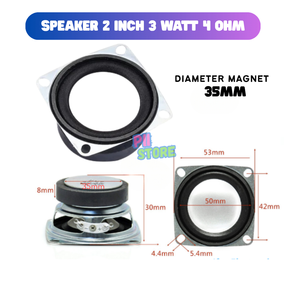 SPEAKER 2 INCH MAGNET SEDANG 4 Ohm 3 WATT FULL RANGE PUTIH DENGAN KUPING