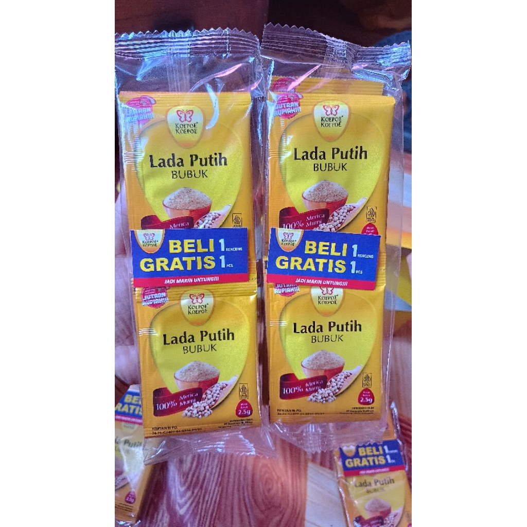 

lada putih sachet kupu kupu koepoe koepoe merica bubuk 2,5gram isi 11pcs
