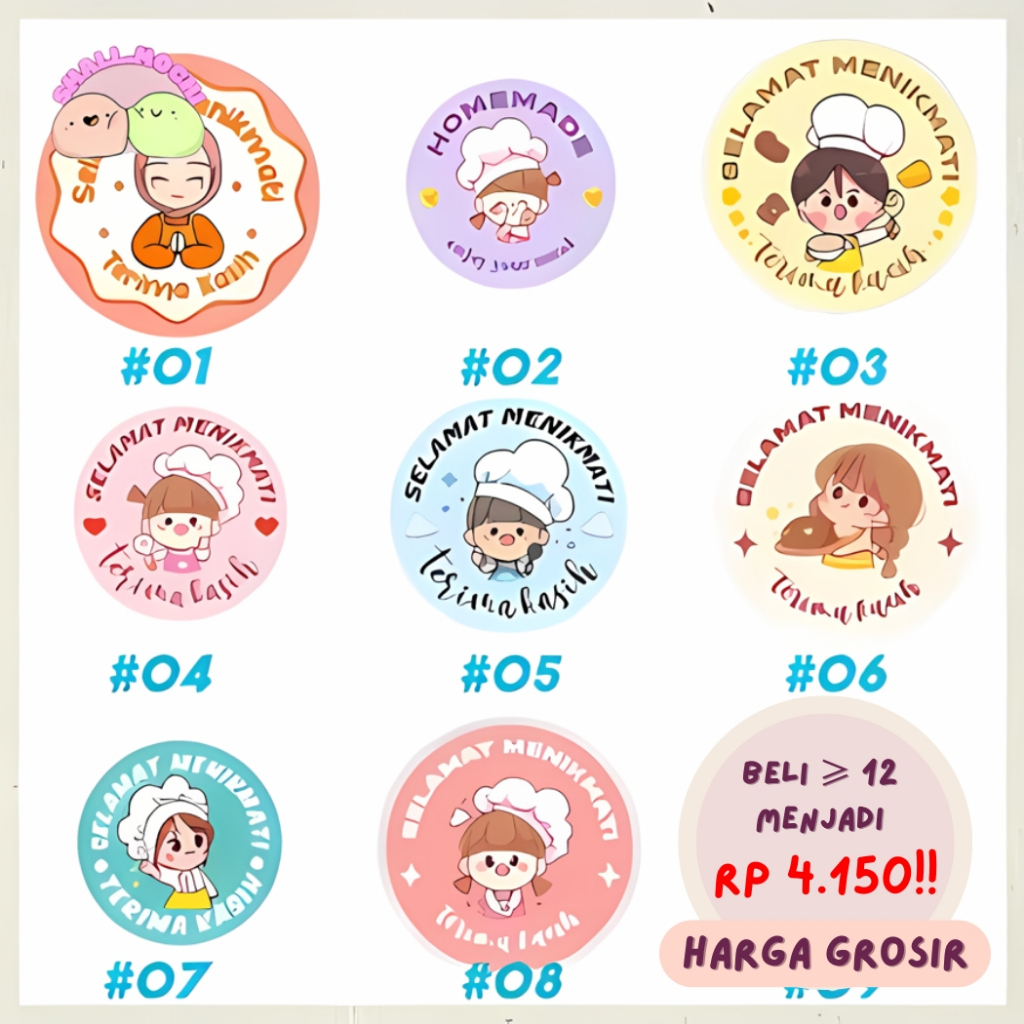 

1 Roll Stiker Roll Terima Kasih Stiker Label Selamat Menikmati Stiker Segel Serbaguna Best Seller