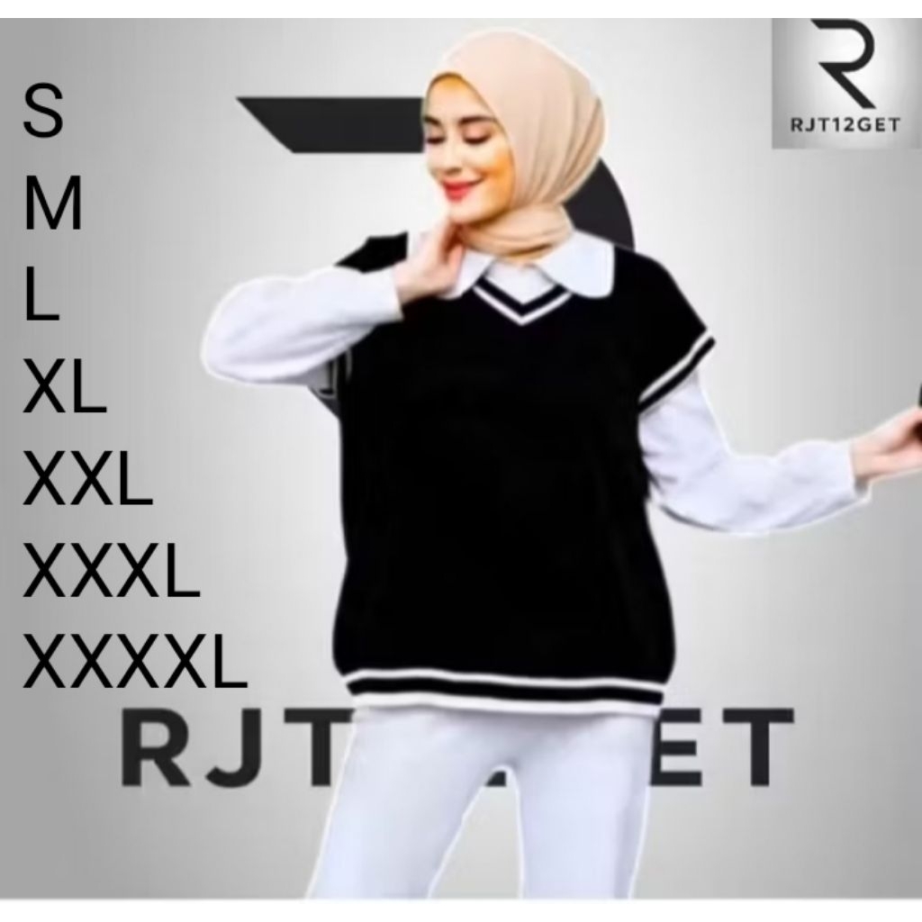 ROMPI Vest Rajut Jumbo LD 95 110 120 130 140 Rompi Rajut Wanita Jumbo