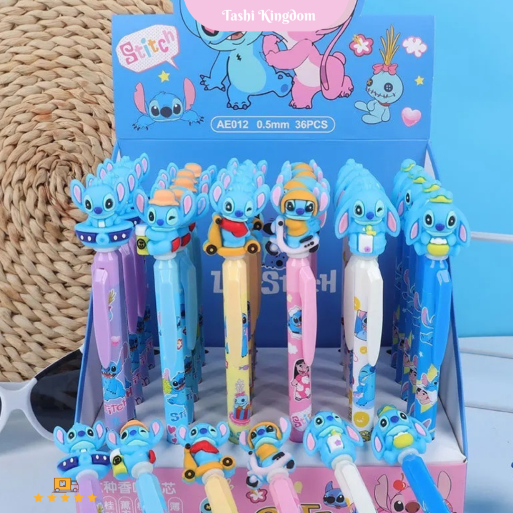 

(3pcs) Pens Lili Stitch cetek pulpen cartoon pena stitch bolpen tinta gel 0,5mm