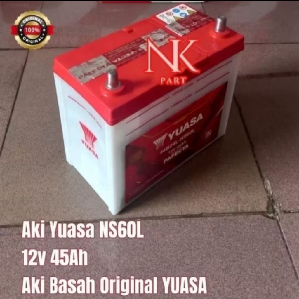 Aki Mobil Nissan Grand Livina, Evalia, March, Yuasa NS60L Basah 45Ah