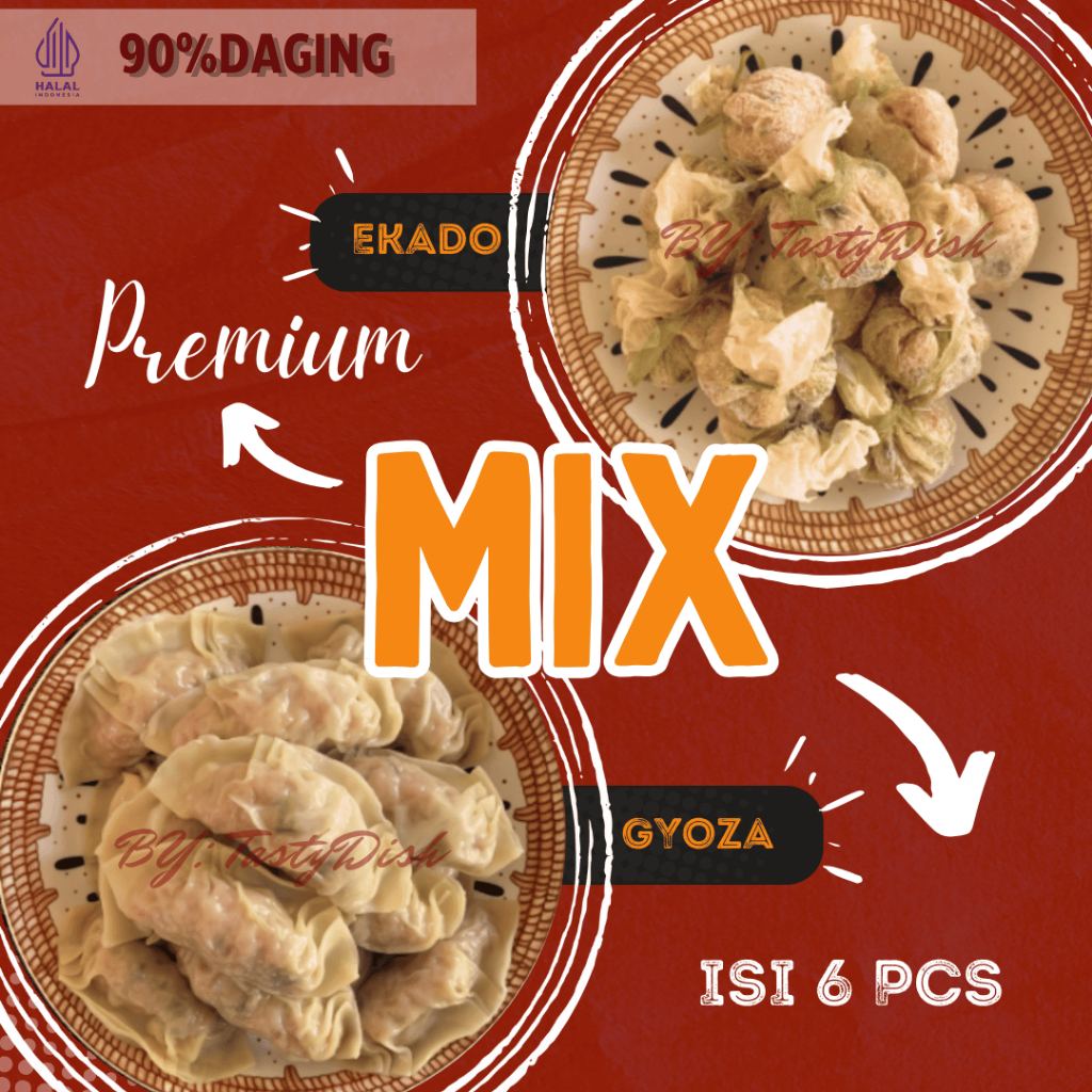 

Tasty Dish GYOZA EKADO Premium Mix | Isi 6 pcs/pack | Ayam Udang | Makanan Beku Olahan