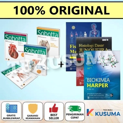 PAKET BUKU ATLAS SOBOTTA EDISI 25 FISIOLOGI SHERWOOD HISTOLOGI JUNQUEIRA BIOKIMIA HARPER - FREE SAMP