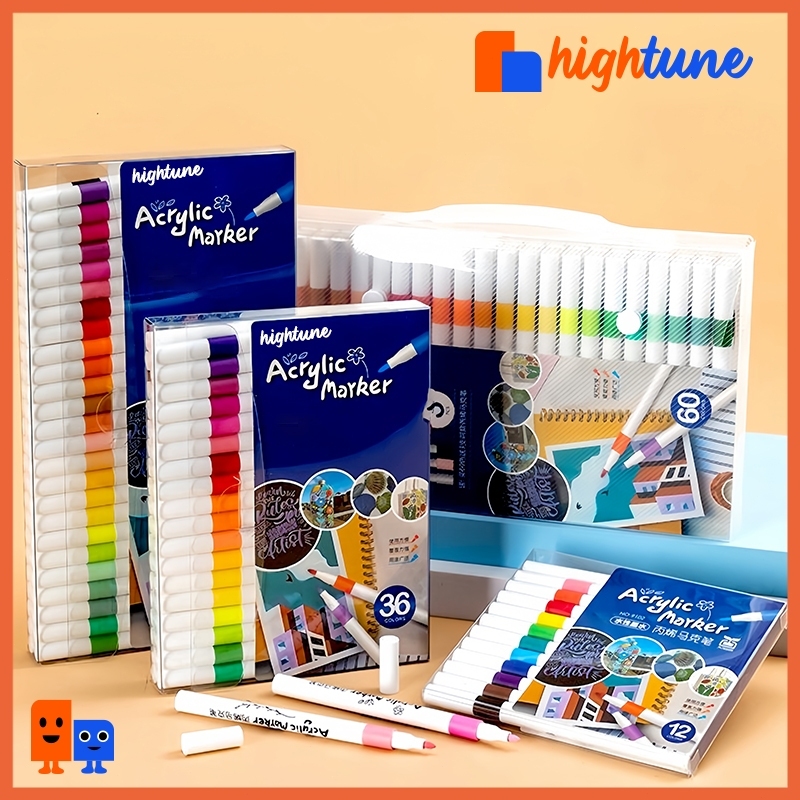 

Hightune Acrylic Marker Set Spidol Akrilik DIY Painting Spidol Pastel Pulpen Highlight Drawing Warna