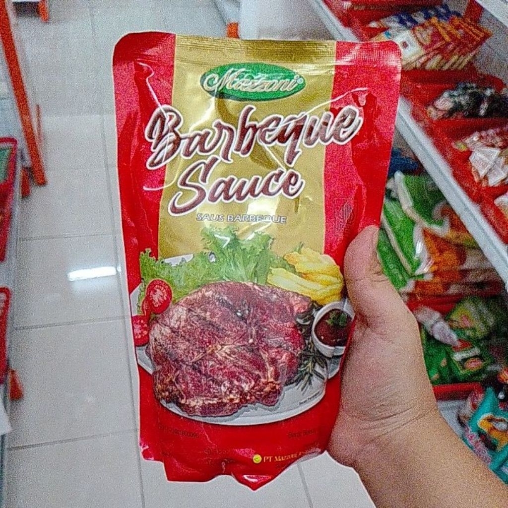 

Mazzoni saus barbeque 1kg bbq enak bumbu Bakaran marinasi