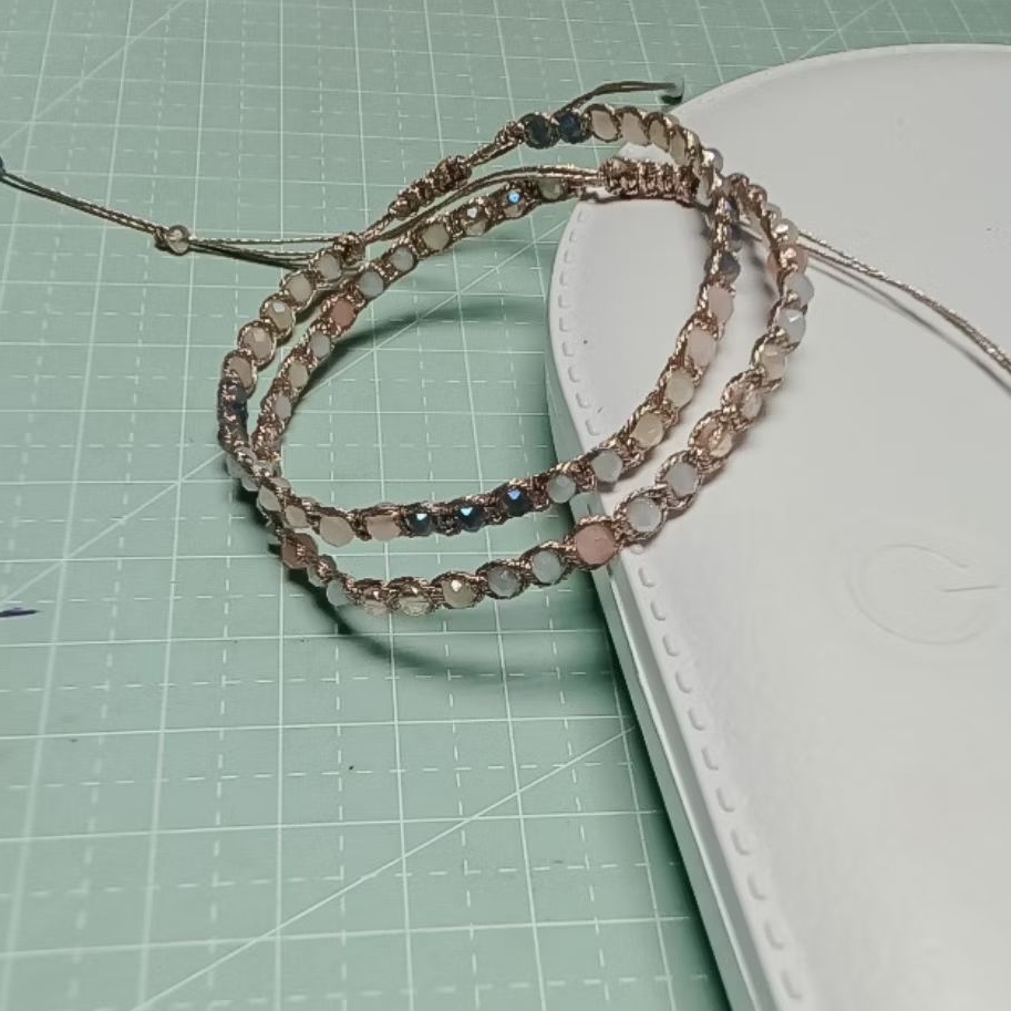 Gelang Macrame Crystal 2mm | Glass Beads | Gelang Crystal