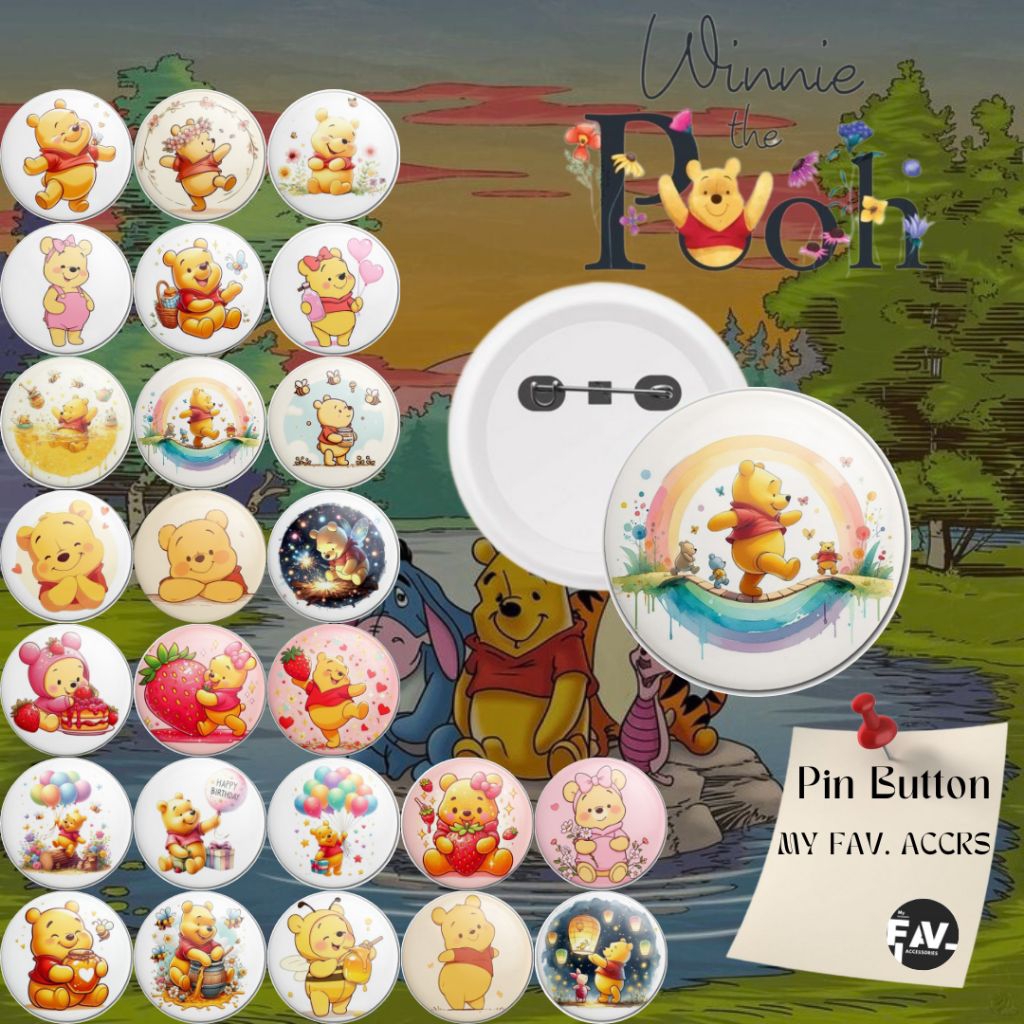 Pin Button  WINNIE THE POOH Pin Bros  Aksesoris