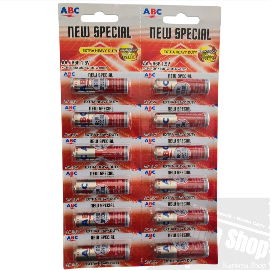 12 PCS BATERAI ABC SPECIAL MERAH AA ISI 12 PCS / RENTENG ISI 12 / ORIGINAL ABC