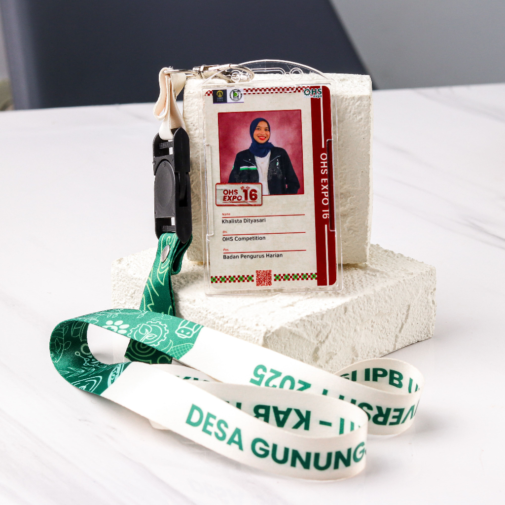 

SATU SET PAKET LENGKAP ID CARD/TALI 2CM/ BENING KACA IBECA