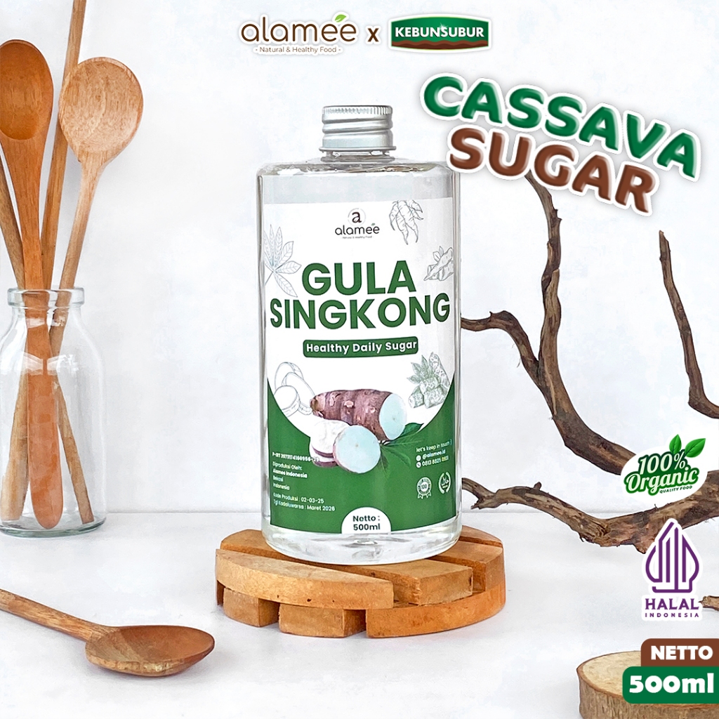 

ALAMEE Gula Singkong Organik Rendah Kalori Cair Sweetener Fructose Gluten Free 500ml Kebunsubur