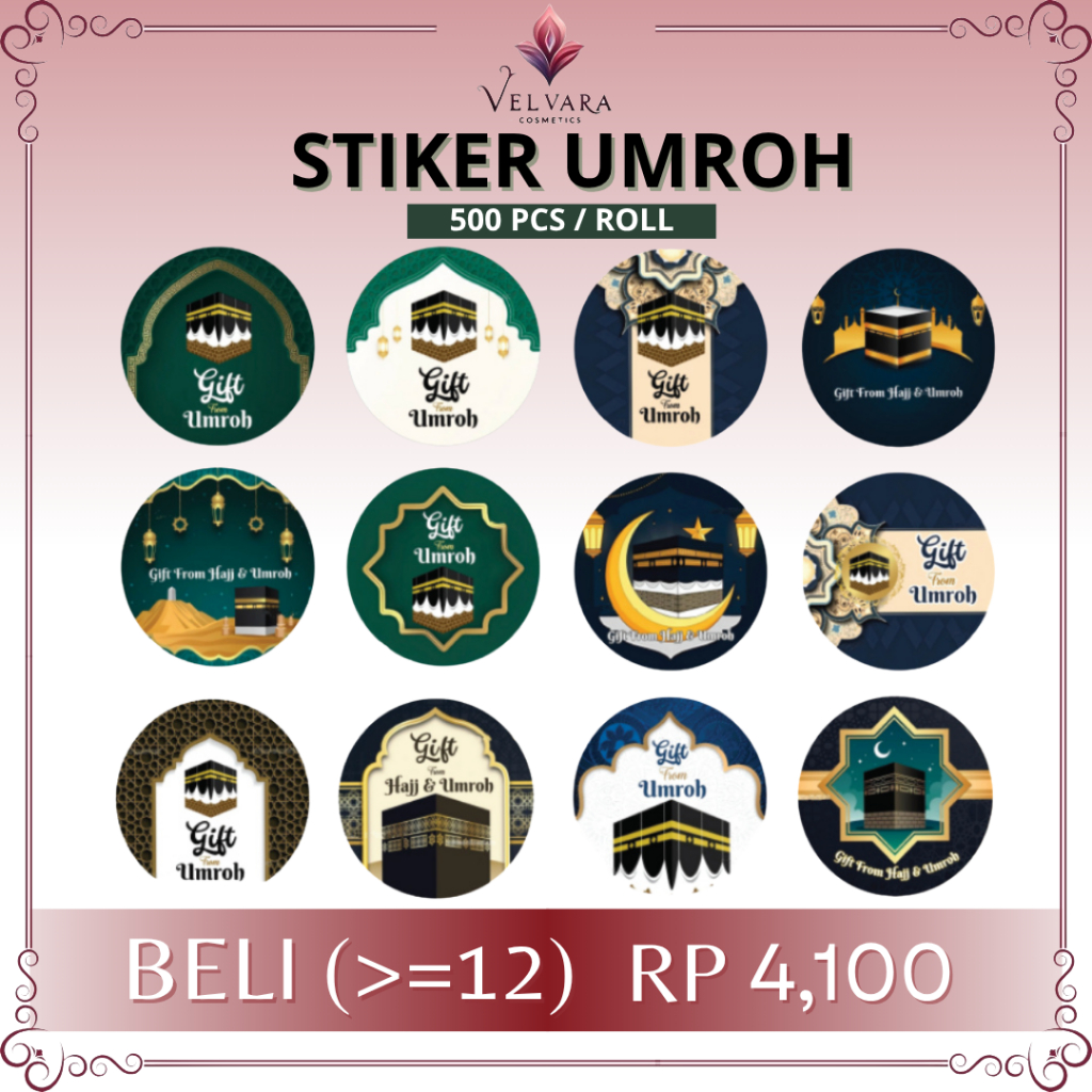 

500 Pcs Sticker Haji Umroh Label Souvenir Oleh-Oleh Gift From Untuk Parcel / Bingkisan ST001