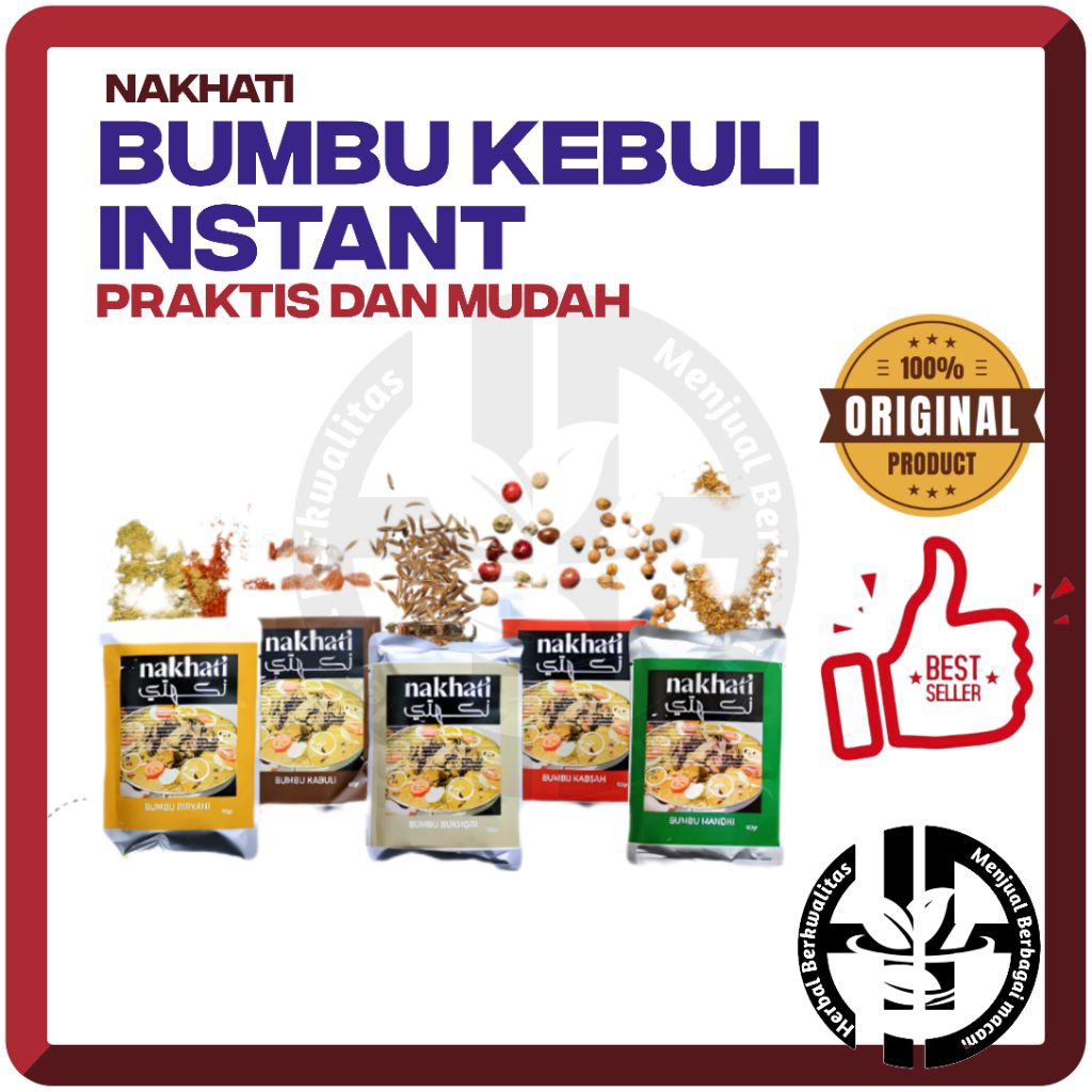 

Bumbu Instan Nasi Kebuli Lengkap NAKHATI Bumbu Biryani Kabsah Kabuli Bukhori Mandhi Isi 50 gram