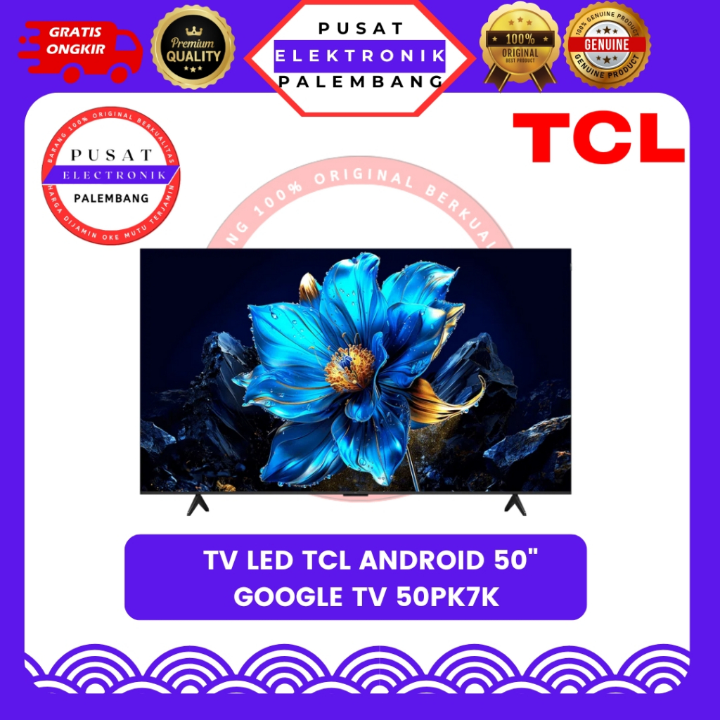 TV ANDROID DIGITAL UHD 4K 50 INCH TCL 50PK7K ANDROID 50" PALEMBANG
