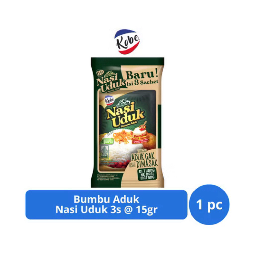 

Kobe Bumbu Aduk Nasi Uduk 1pc isi 3 Sachet @15g – Praktis Tanpa Dimasak