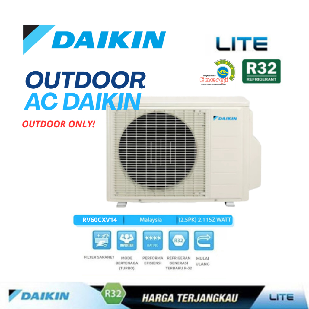 OUTDOOR AC DAIKIN 2.5 PK RV60CXV14 ORIGINAL (HANYA OUTDOOR SAJA)