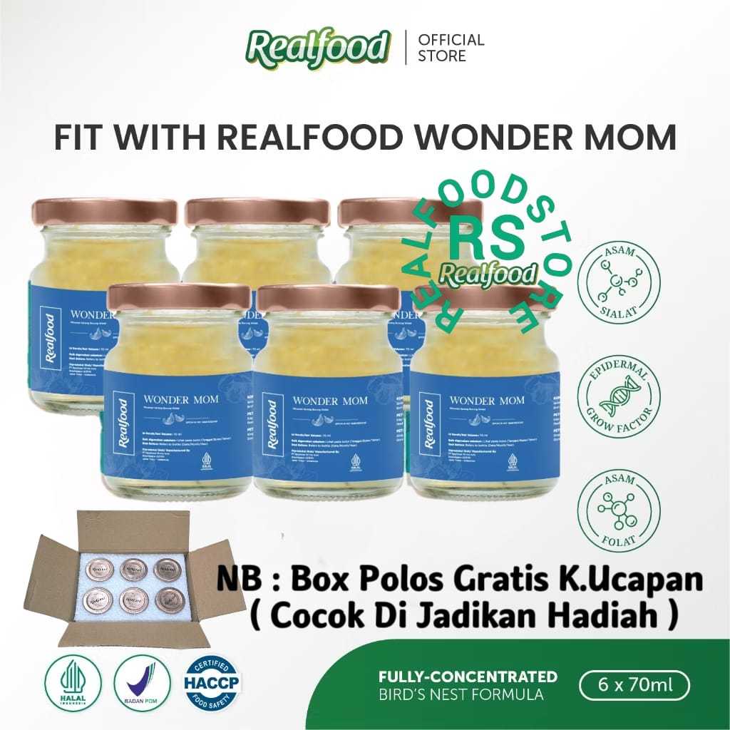 

Realfood Wonder Mom 6 Botol Box Polos ( Minuman Sarang Burung Walet ) RS