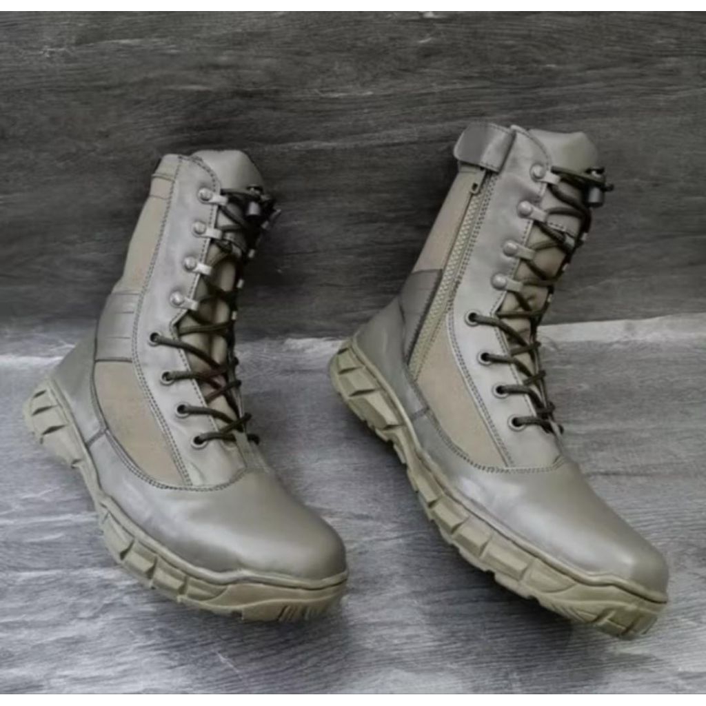 Sepatu PDL Hijau Brimob / Sepatu PDL Hijau Brimob Resleting