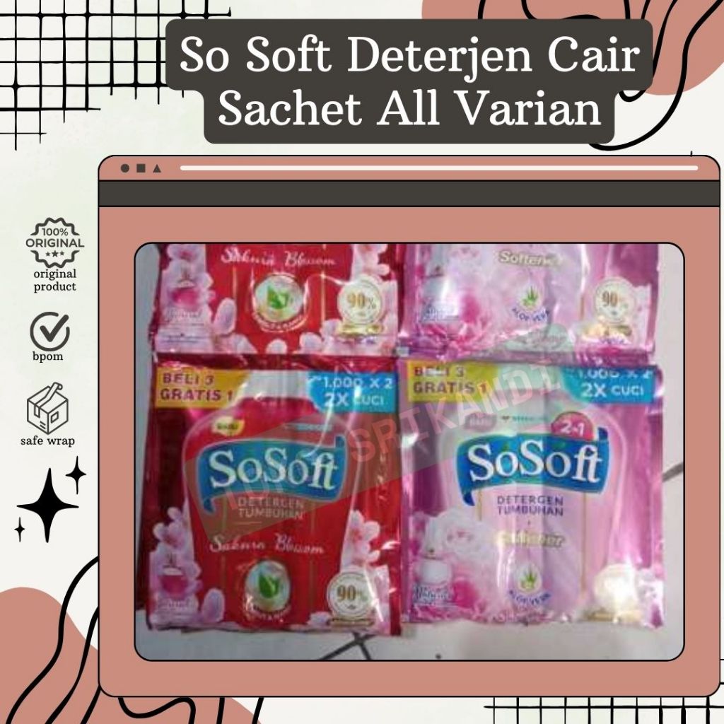 So Soft Deterjen Cair Sachet l So Soft Liquid Cair Sachet per renceng