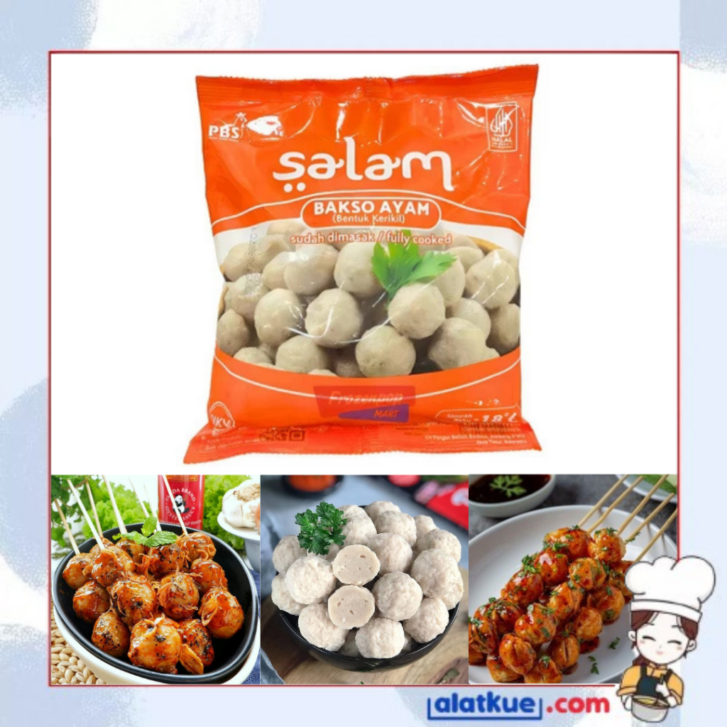 

500gr Salam Bakso Ayam Kerikil Bakso Ayam Instan Frozen Food Chicken Ball